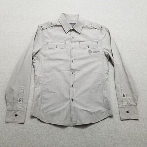 Heritage 1981 Shirt Mens Medium Gray Check Button Up Long Sleeve Pockets